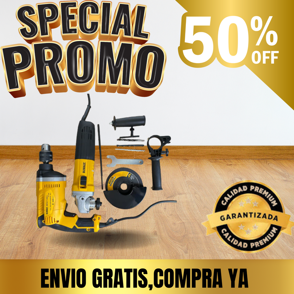Combo Taladro Percutor + Pulidora Dewalt Original | Potencia Profesional y Precisión Total