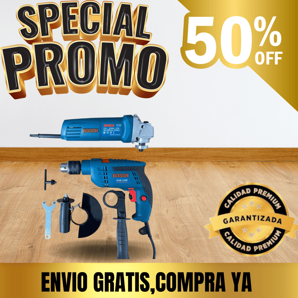 Combo Taladro Percutor y Pulidora Bosch 2702 – Potencia y Precisión en un Solo Set