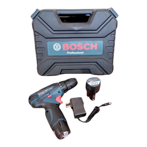Taladro Atornillador Percutor Bosch 12V Inalámbrico, 2 Baterías, Potente y Compacto