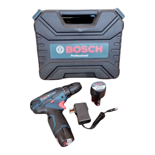 Taladro Atornillador Percutor Bosch 12V Inalámbrico, 2 Baterías, Potente y Compacto