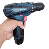 Taladro Atornillador Percutor Bosch 12V Inalámbrico, 2 Baterías, Potente y Compacto